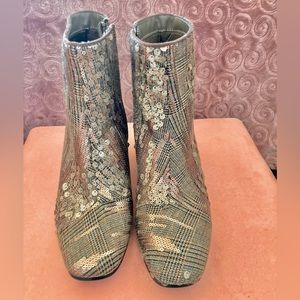 Bronze sequin Amelia Grace ankle bootie